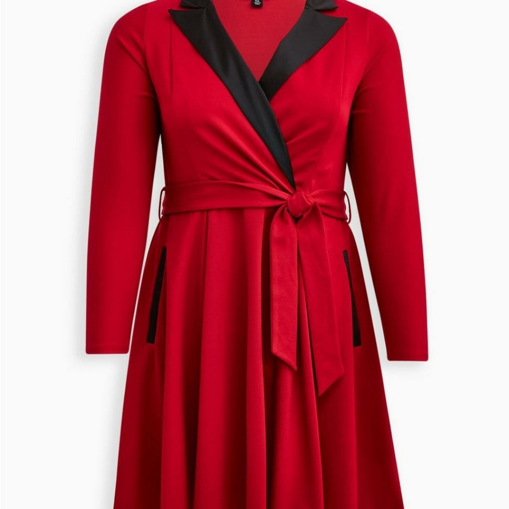 Torrid mini tuxedo dress NWT 5X red and black cocktail, work, holiday season ♥